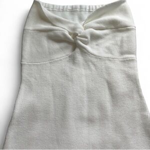 Chic White Knotted Pencil Skirt